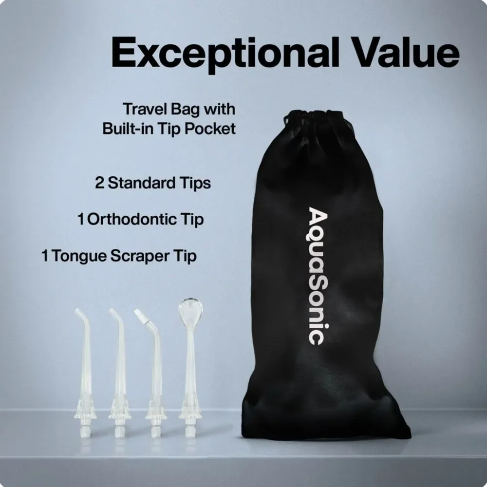 NIB Aquasonic Elite Rechargeable Water Flosser Oral Irrigator in Black